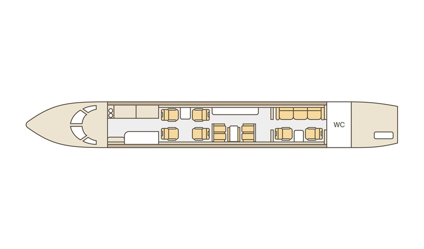 Embraer Legacy 650 — схема салона